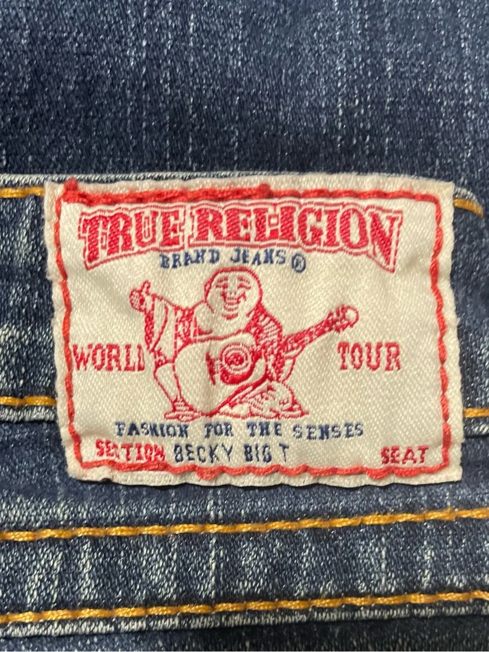 Vintage True Religion Becky Big T Bootcut Jeans Sz 25 Made in USA Y2K Low Rise - Picture 2 of 9